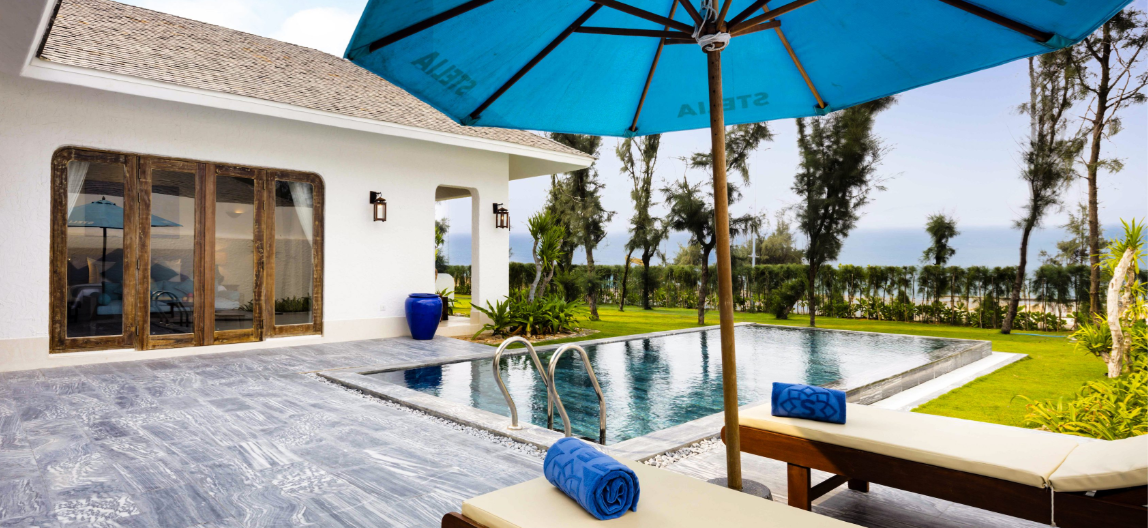 Ocean View Villa với hồ bơi riêng tại Stelia